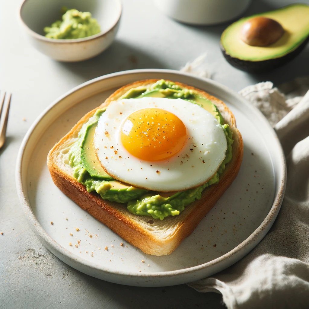 The image designed to inspire beginner cooks with a simple and nutritious breakfast of gluten-free avocado toast topped with a sunny side up egg has been created. It perfectly captures the simplicity and joy of creating a delicious meal at home.